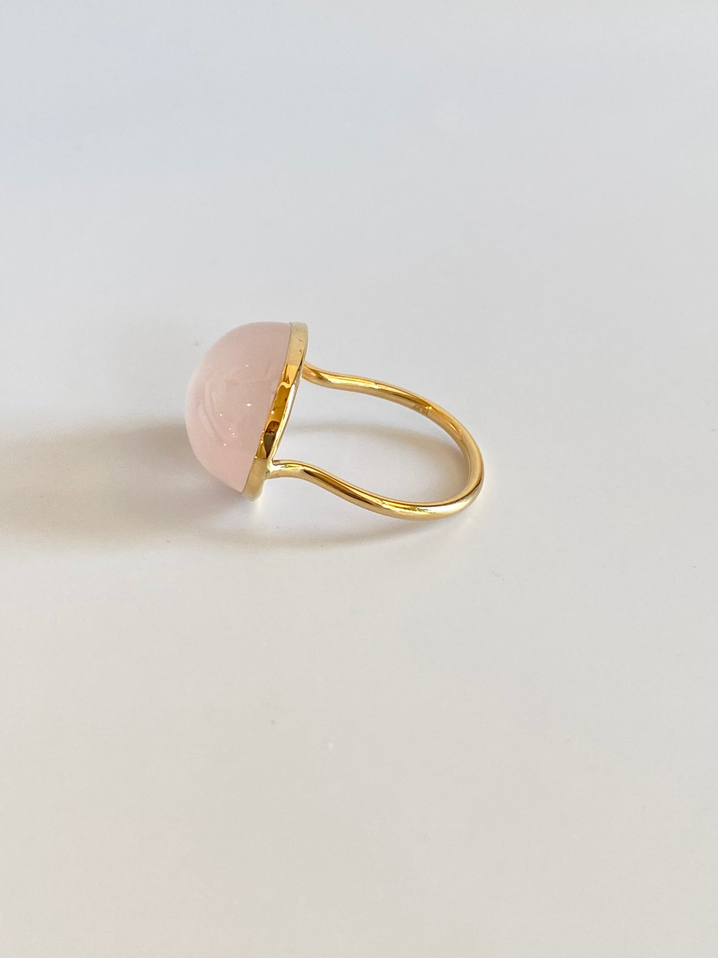 K18イエローゴールド ローズクォーツリング