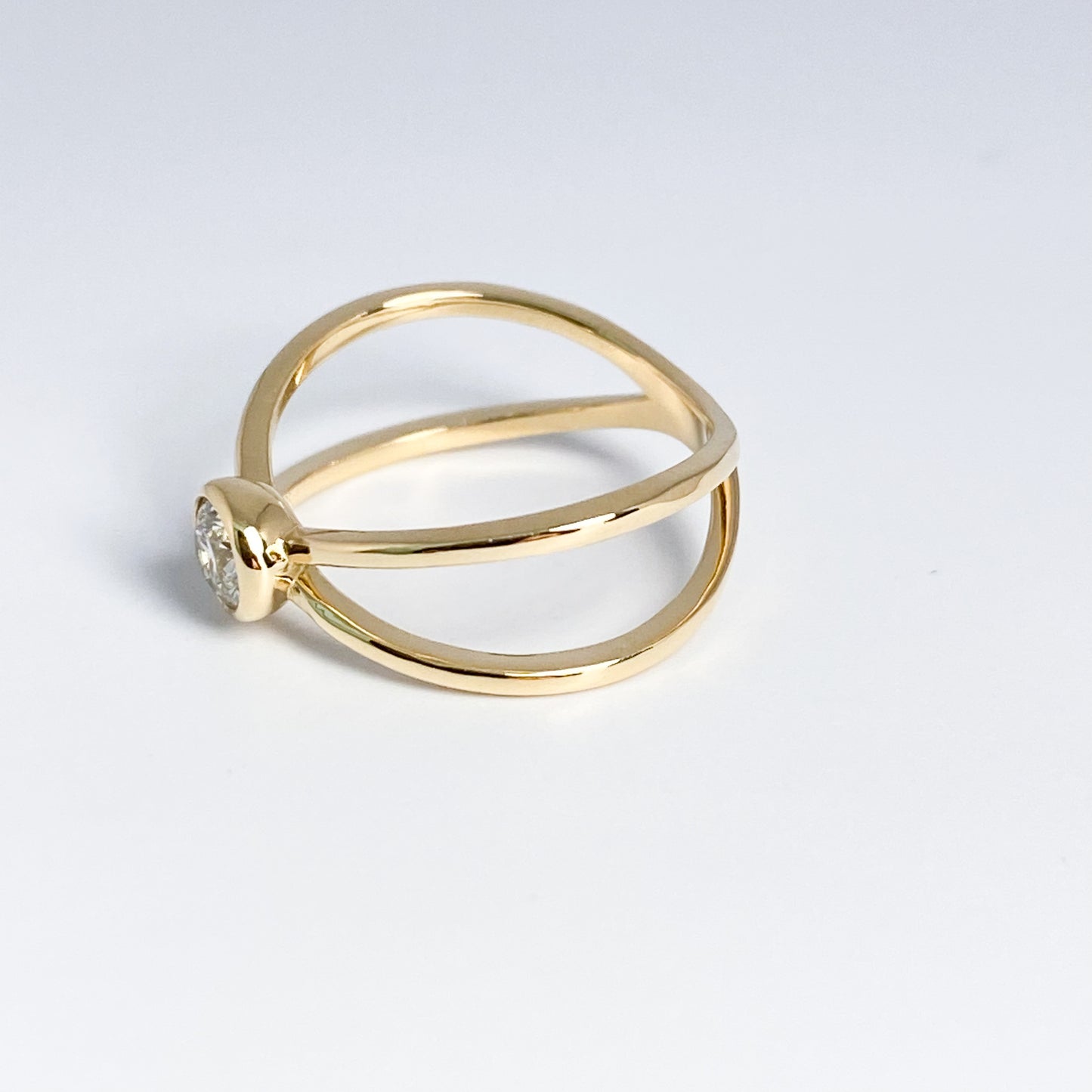 【大人のエクセレント】K18ダイヤモンド0.22ct ピンキーリング