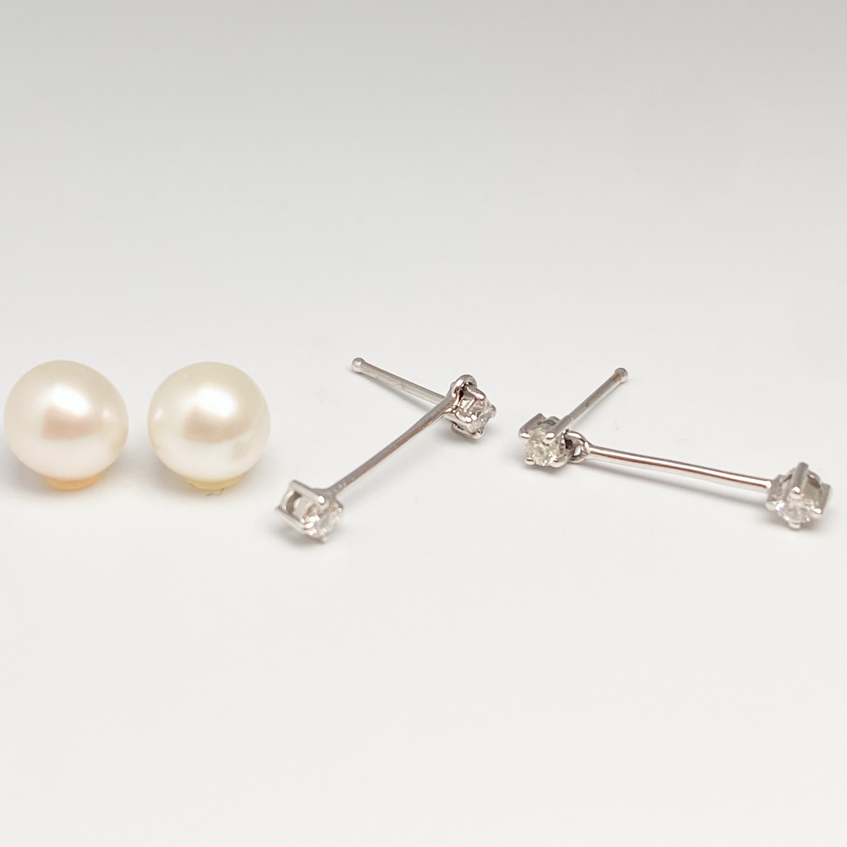 k18ホワイトゴールド✨ダイヤ0.2ctピアス❣️ K18ホワイトゴールド ダイヤモンド0.2ctピアス(パールキャッチ付