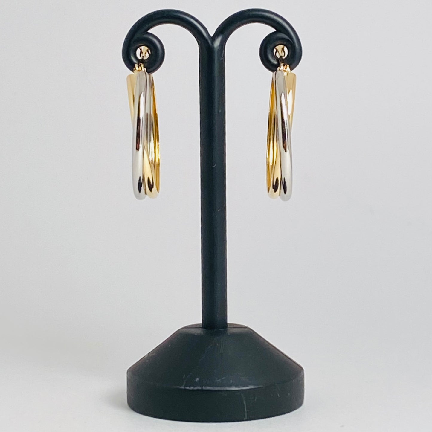 K18/Pt 2カラーフープピアス