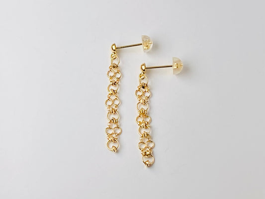 K18イエローゴールド 地金ピアス