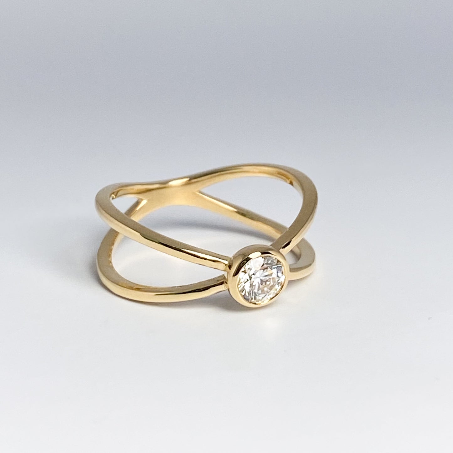 【大人のエクセレント】K18ダイヤモンド0.22ct ピンキーリング