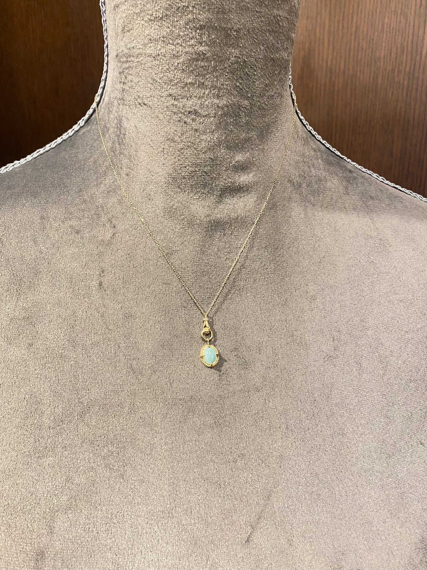 K10イエローゴールド アマゾナイトネックレス