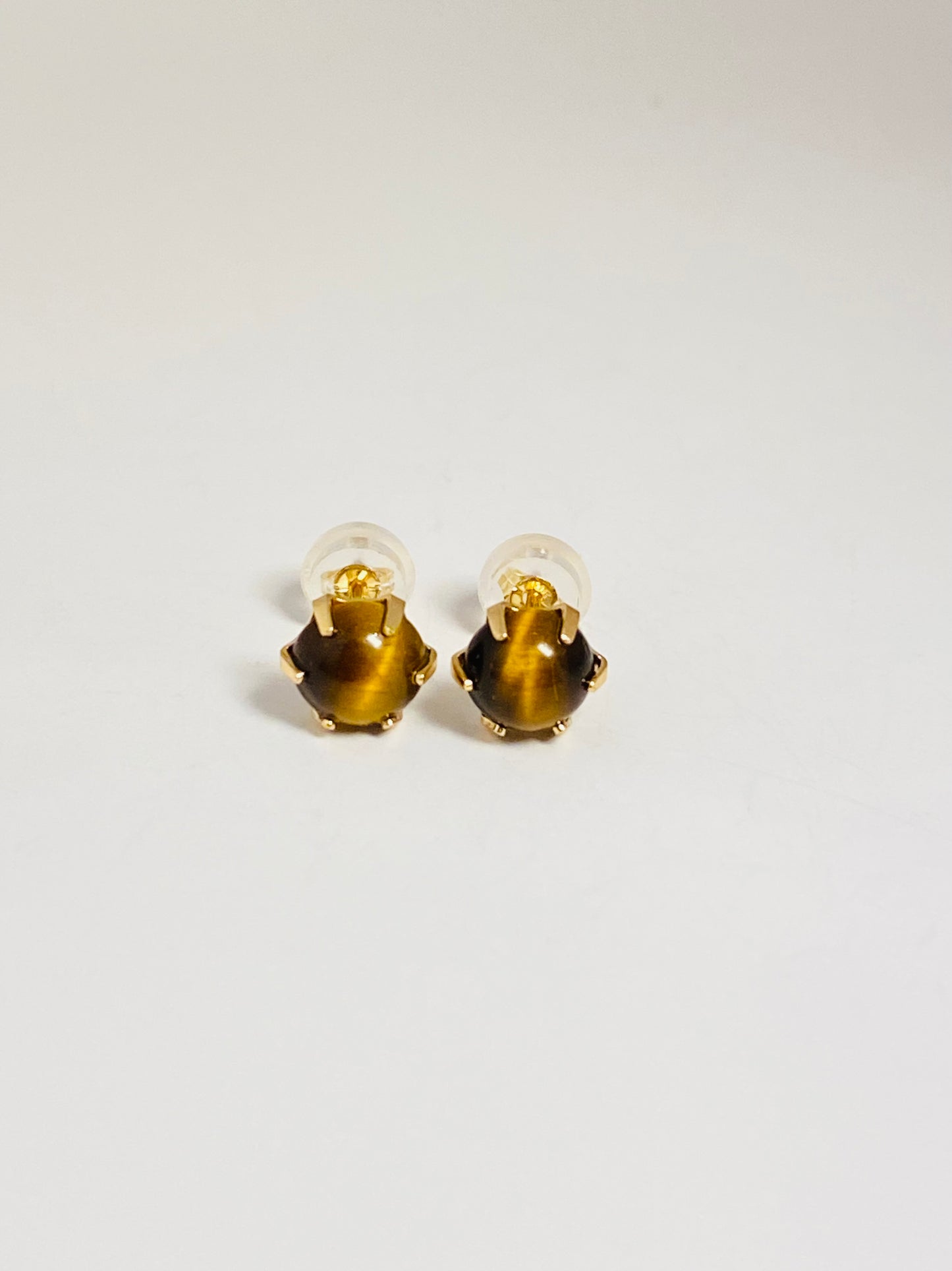 K18イエローゴールド タイガーアイピアス