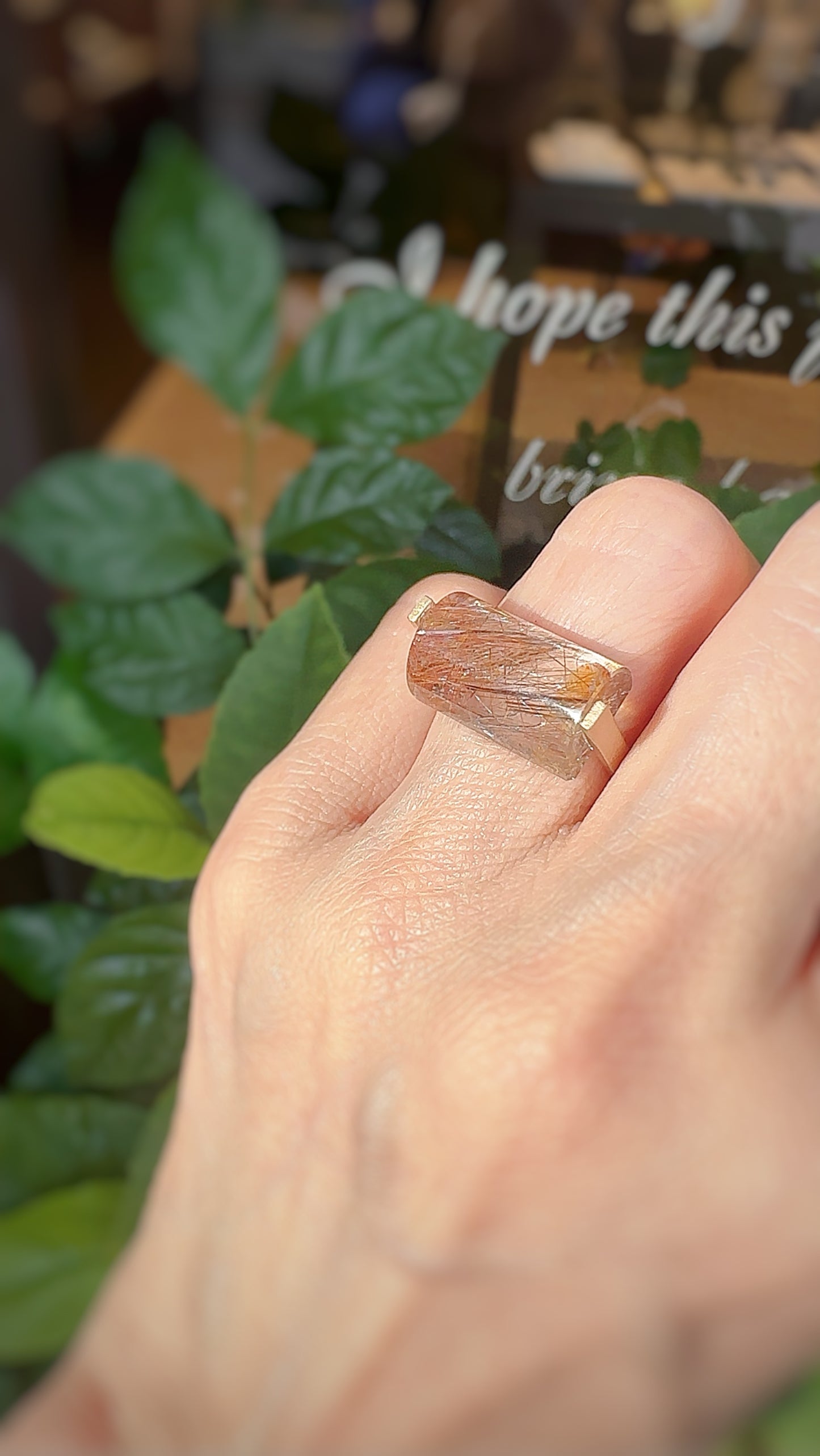 K10イエローゴールド ルチルクォーツリング