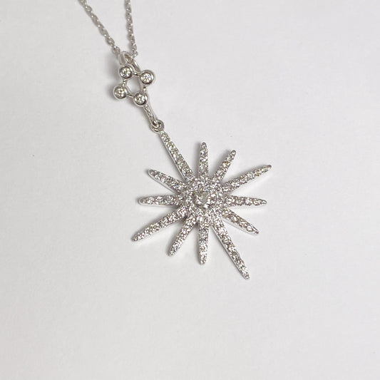 K18ホワイトゴールド ダイヤモンド0.37ctネックレス