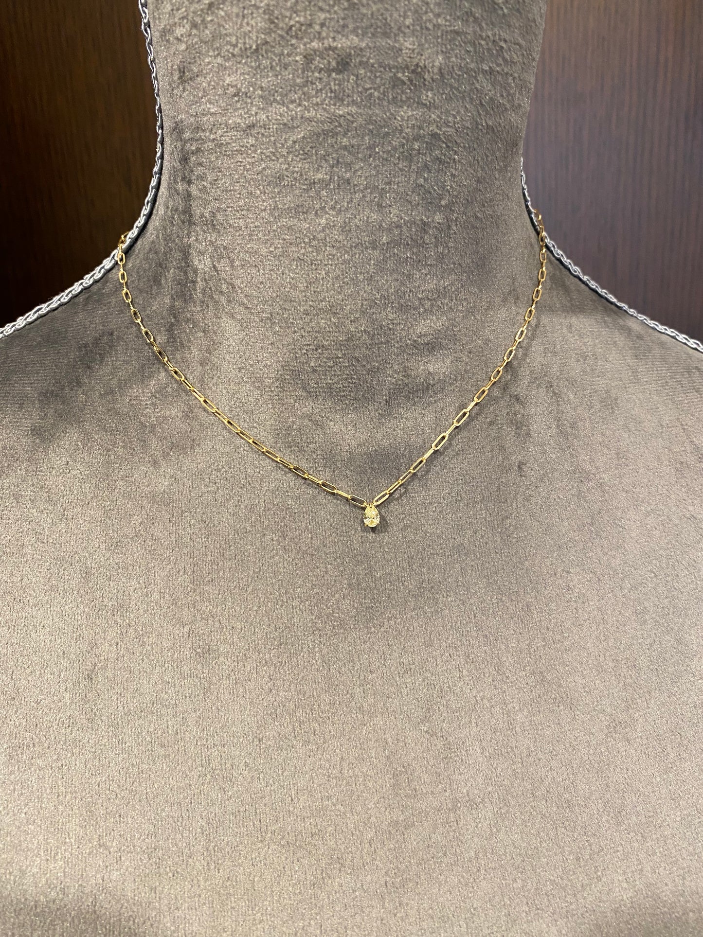 K18イエローゴールド ダイヤモンド0.3ctネックレス