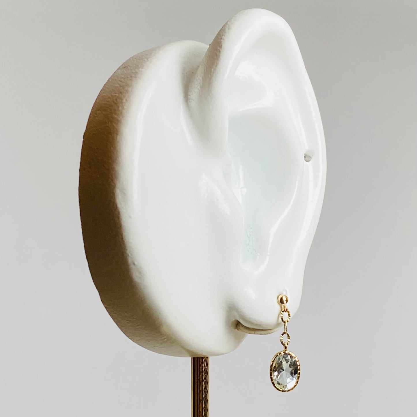 K10イエローゴールド アクアマリンピアス