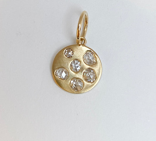 K18イエローゴールド ローズカットダイヤモンド0.23ctペンダントトップ