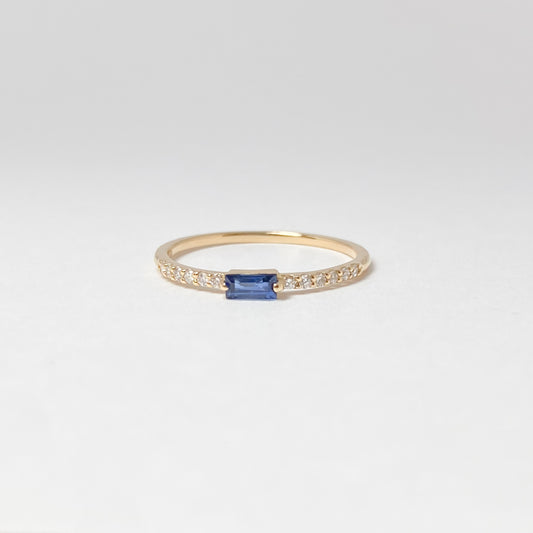K18イエローゴールド サファイア　ダイヤモンドリング