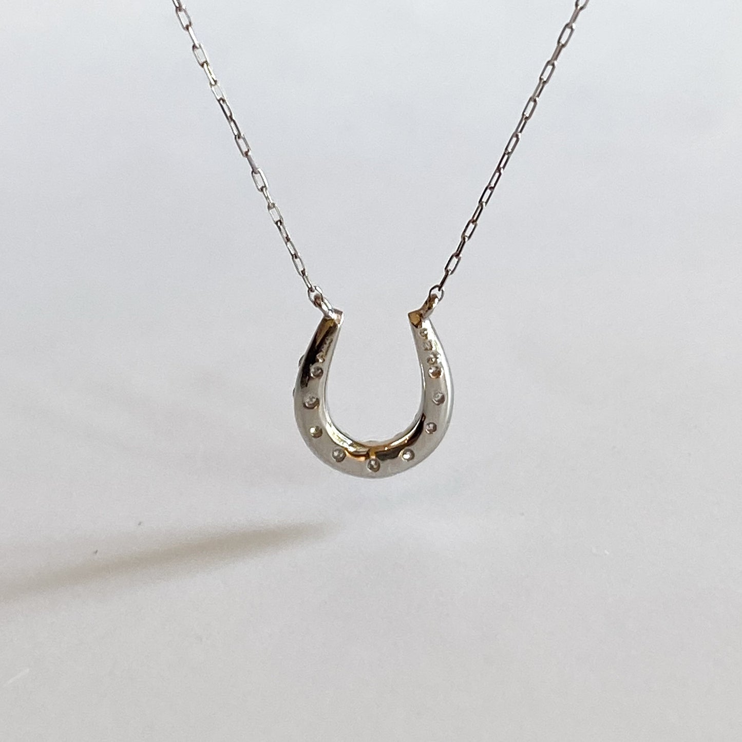 Ptダイヤモンド0.2ct ホースシューネックレス