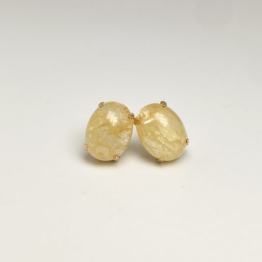 K10イエローゴールド イエローアクアマリンピアス