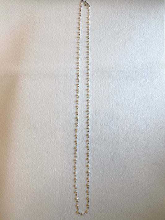 Pt淡水パール　80㎝ロングネックレス