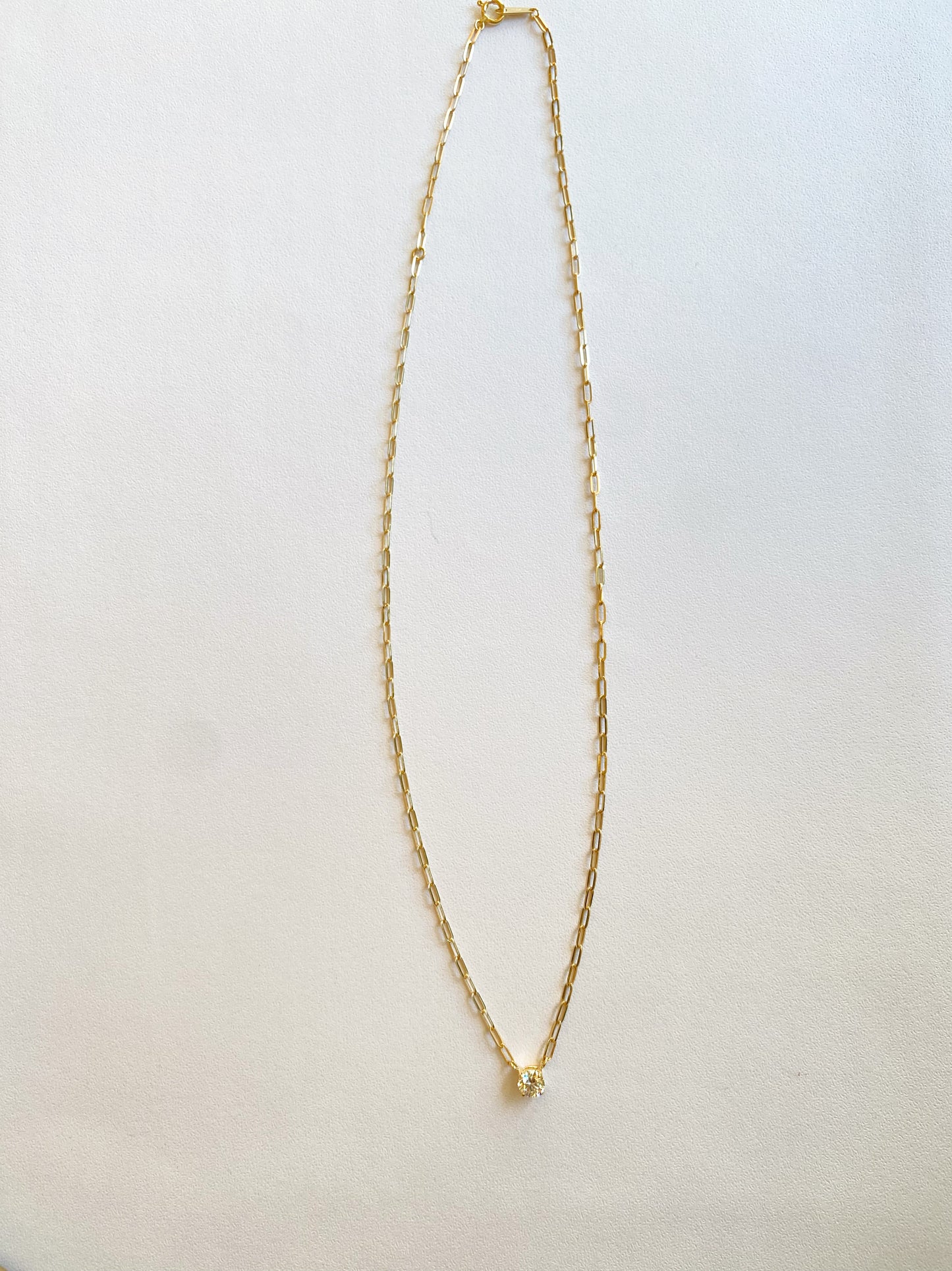 K18YG ダイヤモンド0.5ctペーパークリップチェーンネックレス