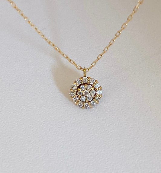 K18イエローゴールド ダイヤモンド0.16ctネックレス