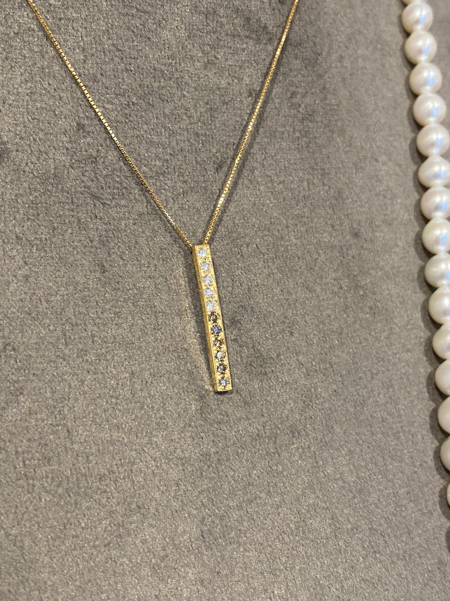 K18イエローゴールド ダイヤモンド・ブラウンダイヤモンドネックレス