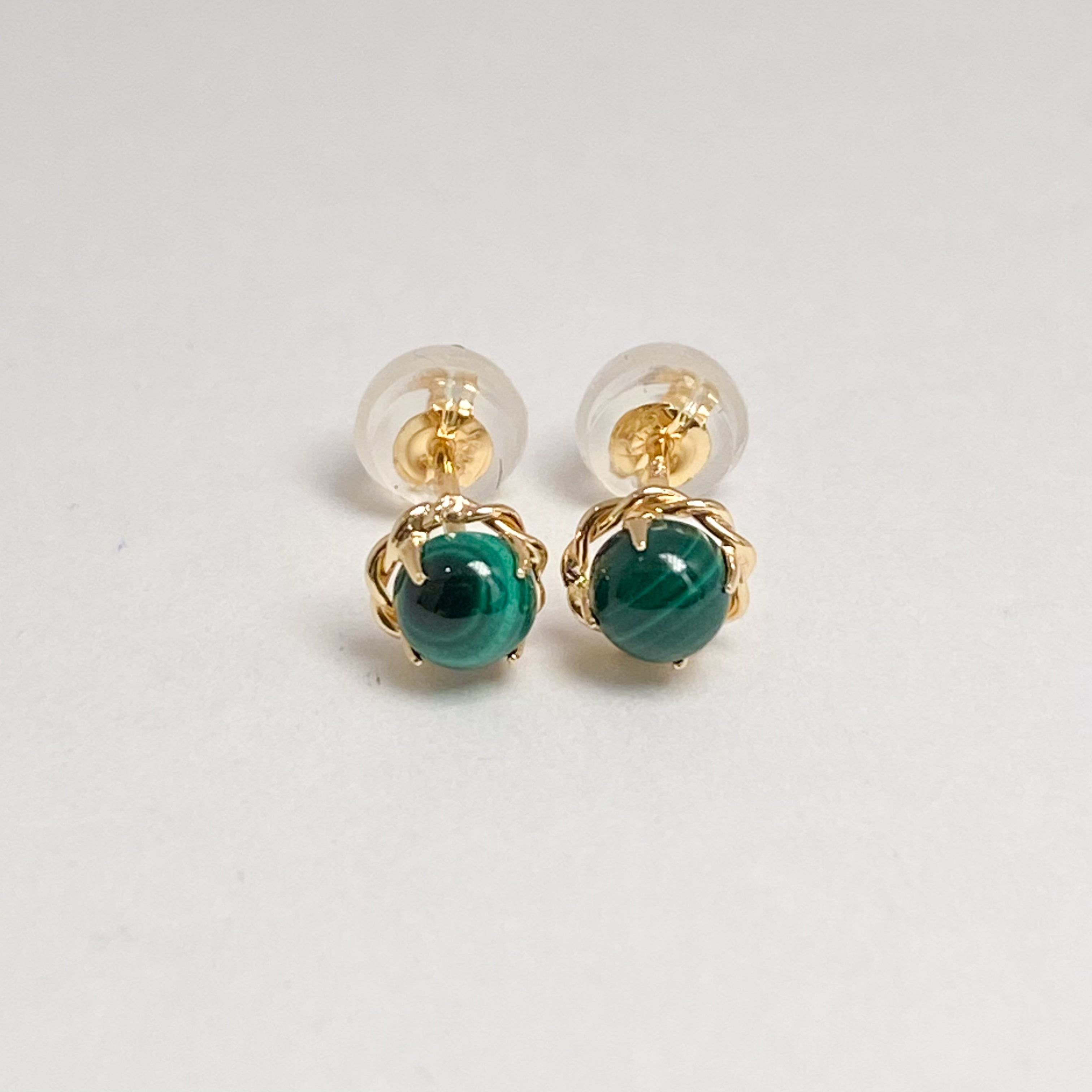 K18イエローゴールド マラカイトピアス – Aprile Bijoux