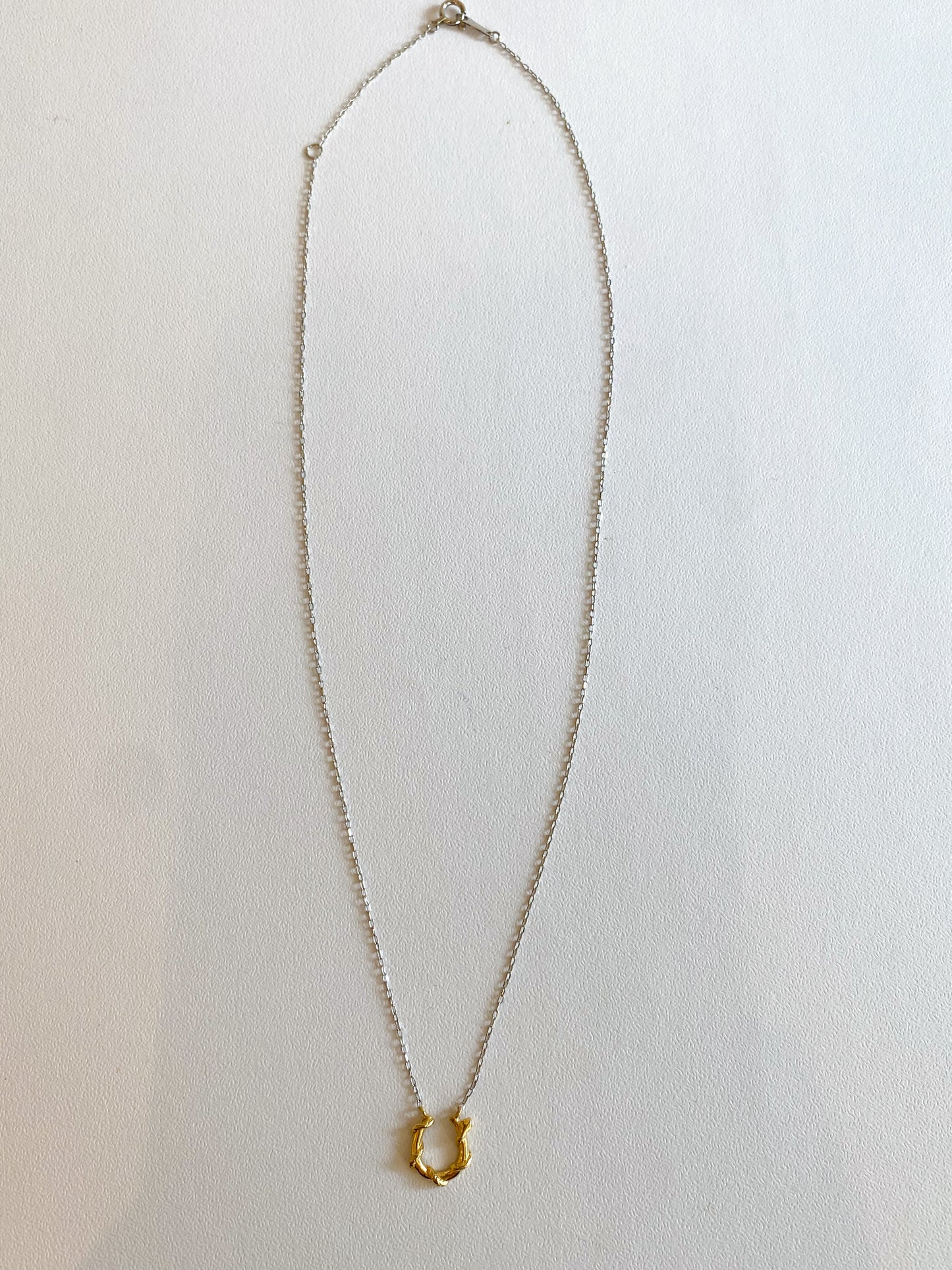 Pt/K18 2カラー　ホースシューネックレス