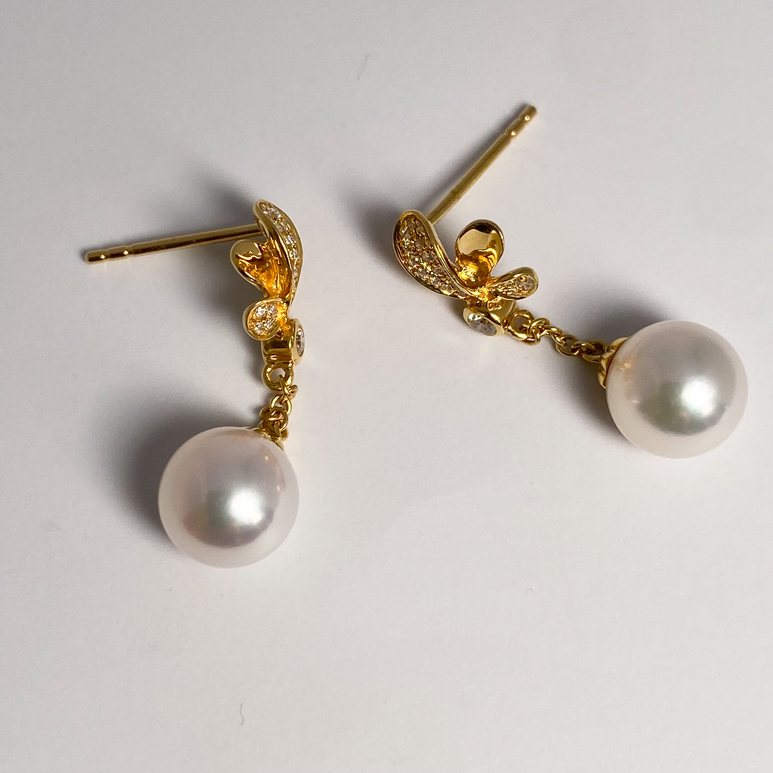K18イエローゴールド パール・ダイヤモンドピアス – Aprile Bijoux
