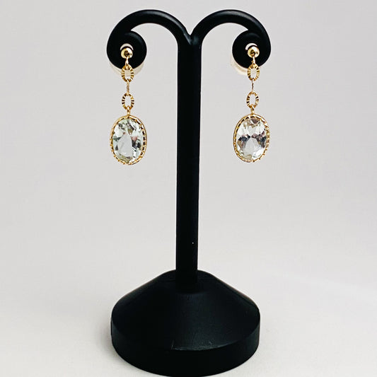 K10イエローゴールド アクアマリンピアス
