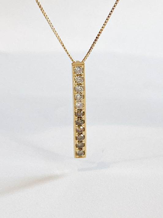 K18イエローゴールド ダイヤモンド・ブラウンダイヤモンドネックレス