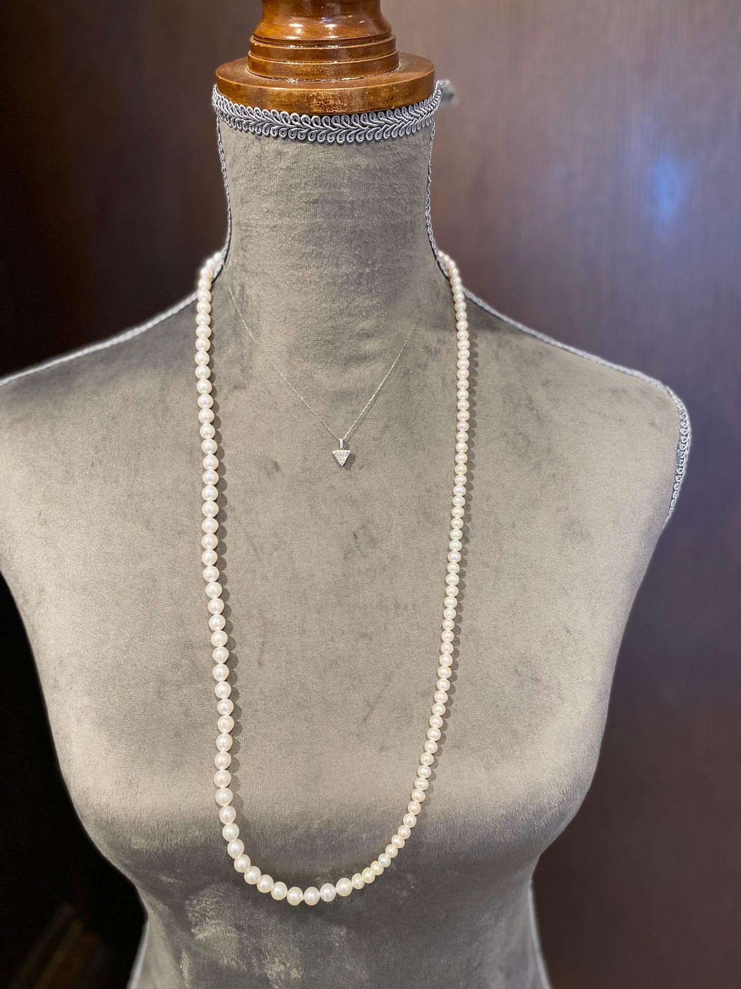 K18ホワイトゴールド　ダイヤモンド　0.38ctネックレス