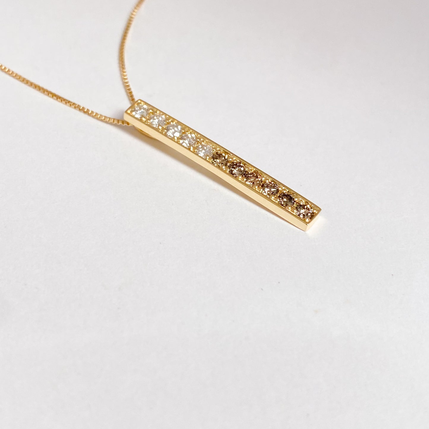 K18イエローゴールド ダイヤモンド・ブラウンダイヤモンドネックレス