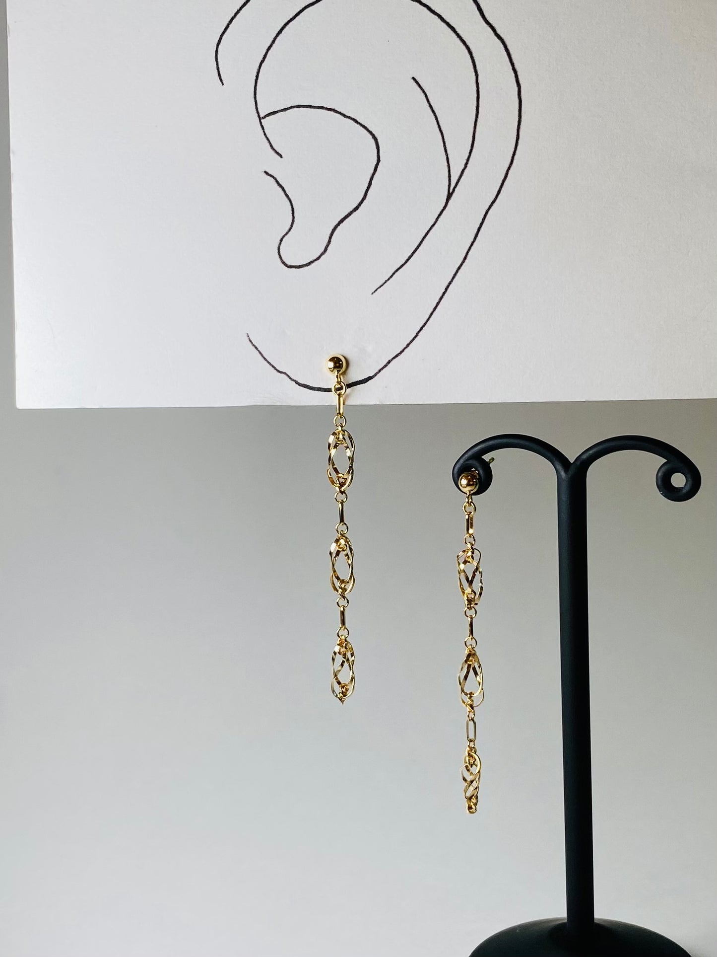 K18イエローゴールド 地金ピアス