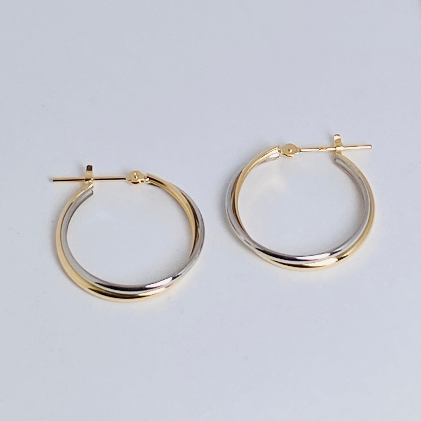 K18/Pt 2カラーフープピアス