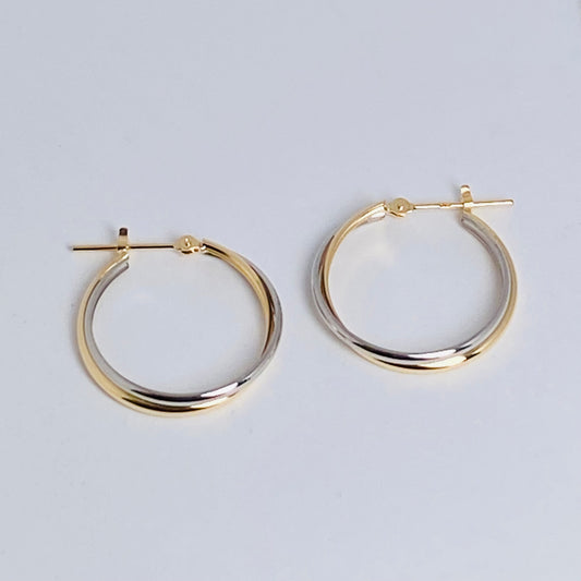 K18/Pt 2カラーフープピアス