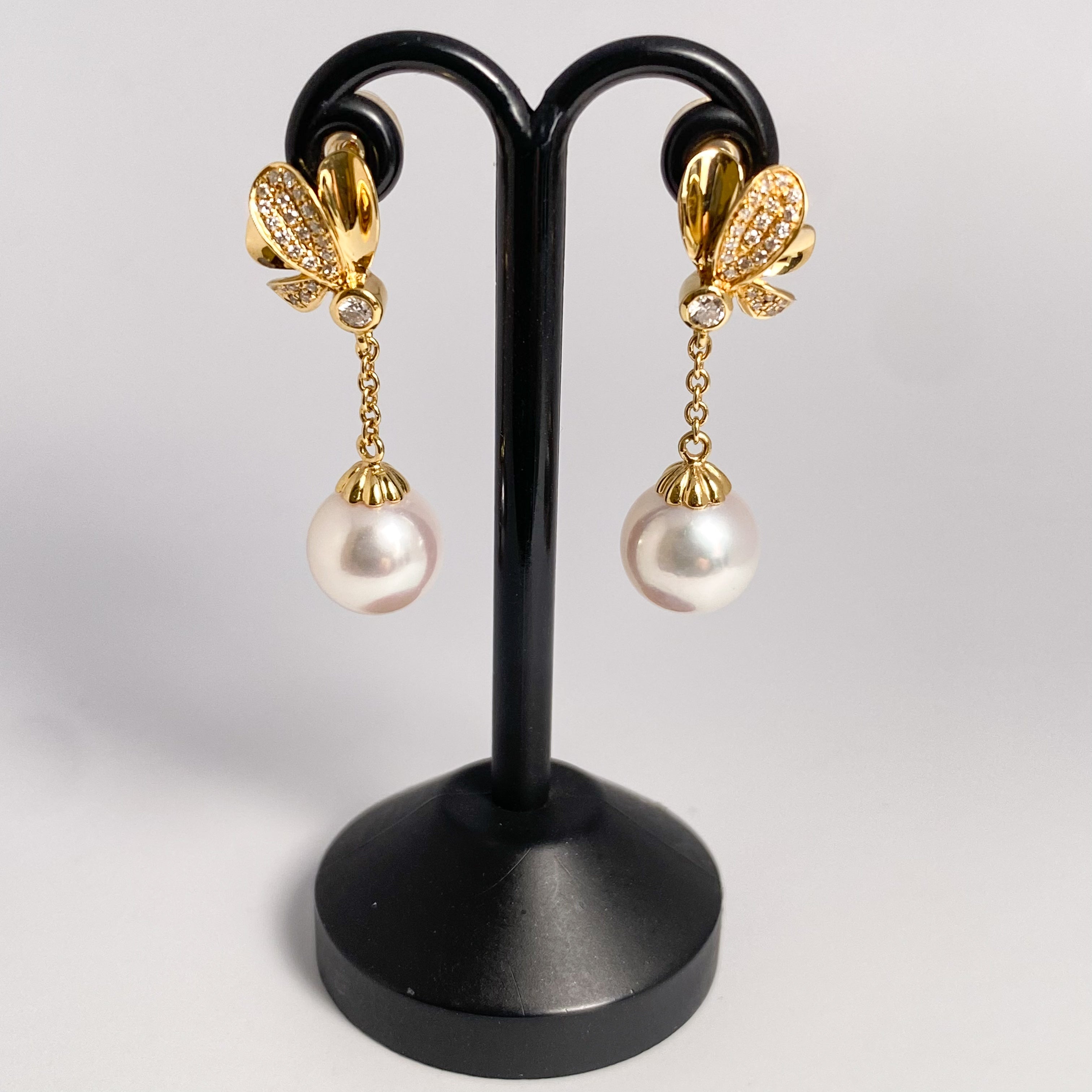 K18イエローゴールド パール・ダイヤモンドピアス – Aprile Bijoux