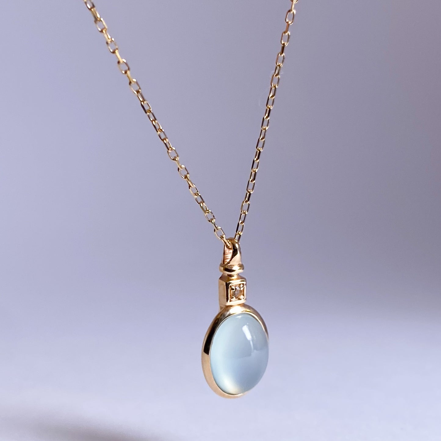 K10イエローゴールド　ブルーカルセドニー・シトリンネックレス