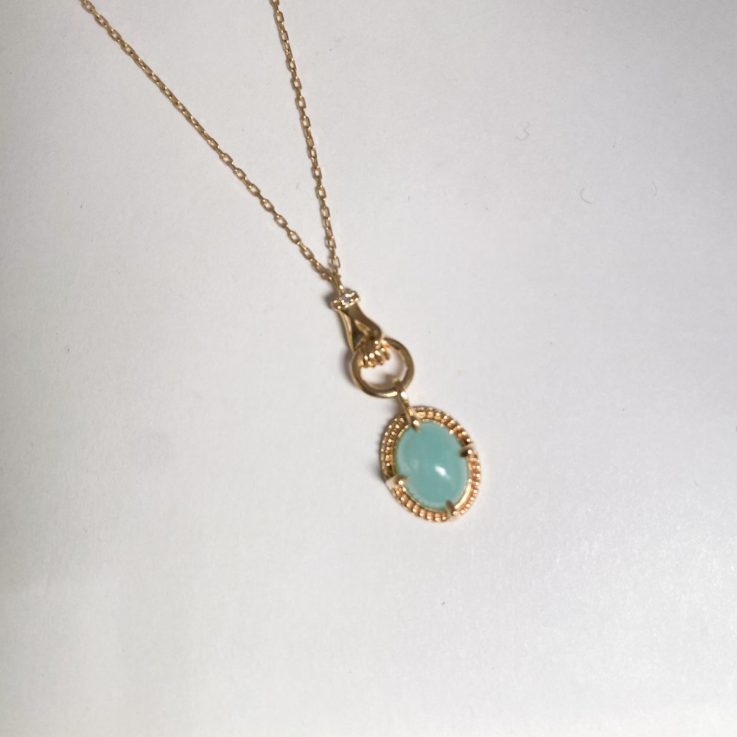 K10イエローゴールド アマゾナイトネックレス