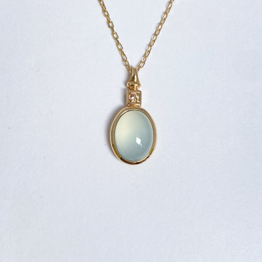 K10イエローゴールド　ブルーカルセドニー・シトリンネックレス