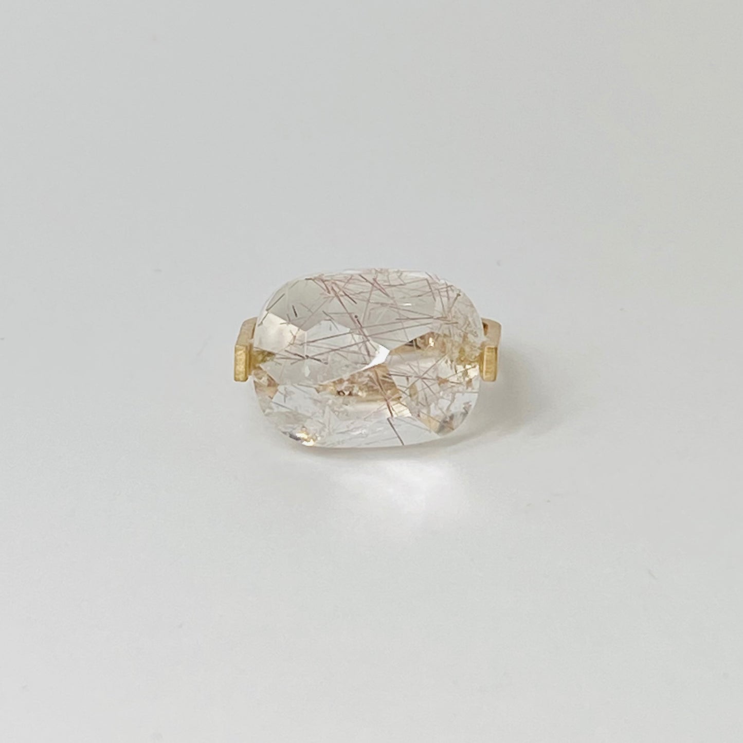 K10イエローゴールド　シルバールチルクォーツリング