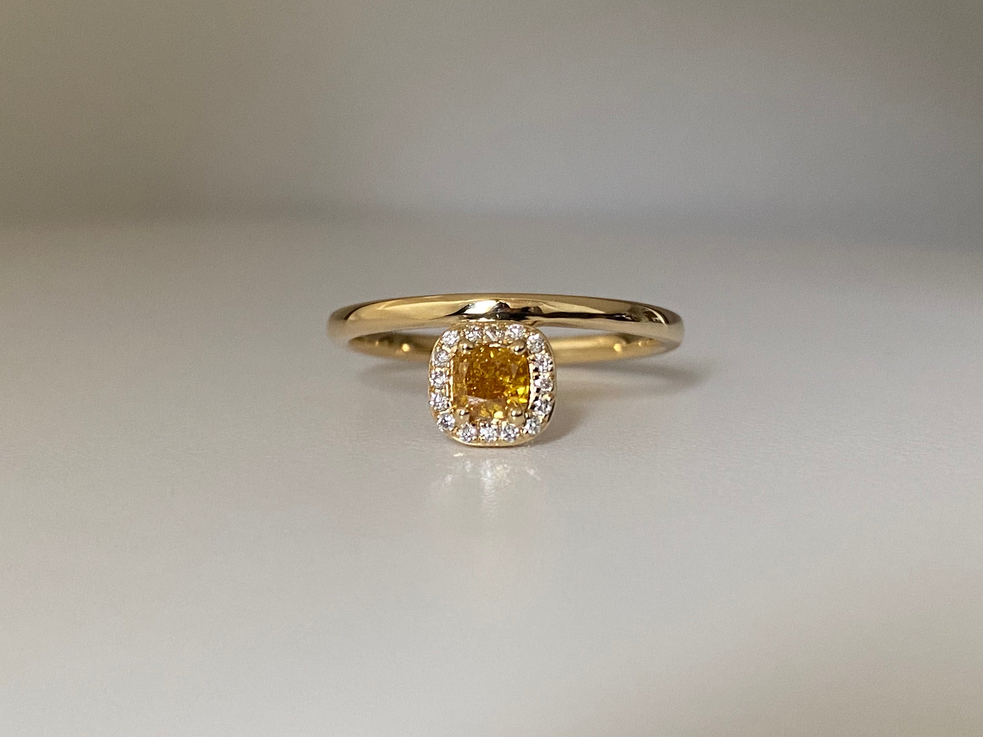 宜しくお願い致します照り照り✨D1.00CT✨k18イエローダイヤモンドリング　k18ダイヤリング