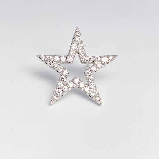 Ptダイヤモンド　0.5ct 星シングルピアス