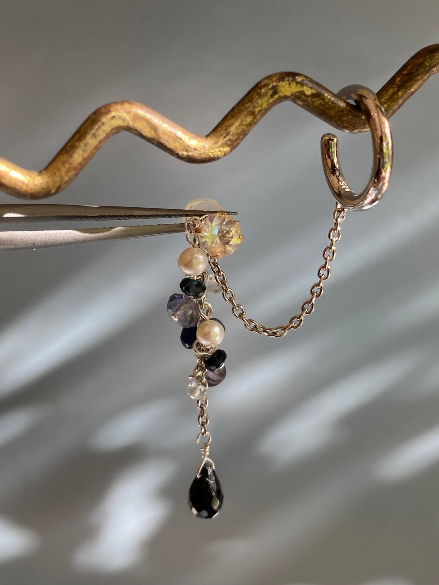 SV 3way天然石イヤーカフ