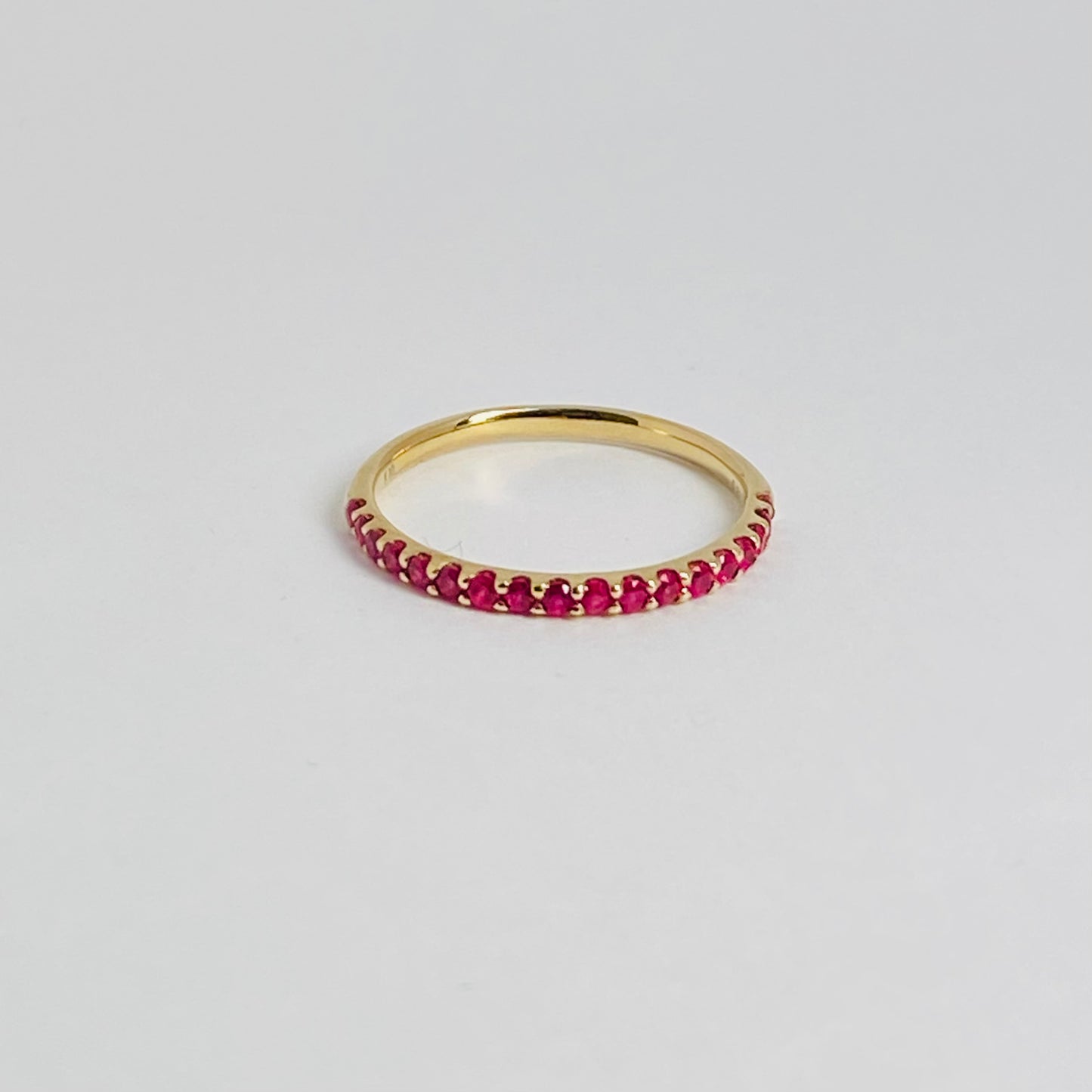 K10イエローゴールド ルビー　ハーフエタニティリング