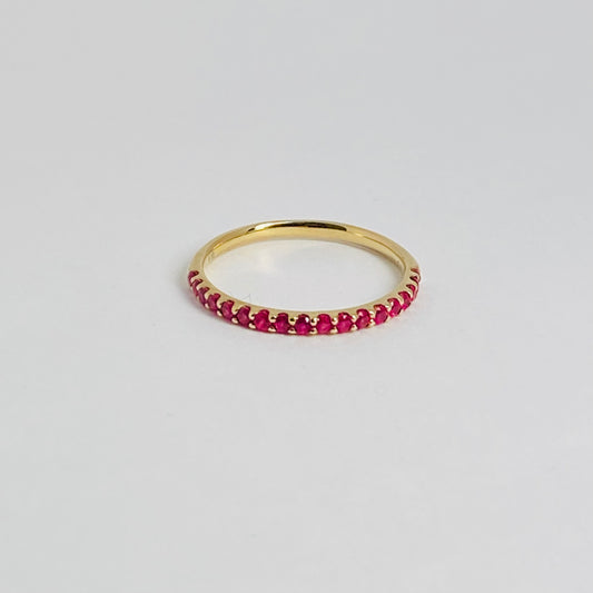 K10イエローゴールド ルビー　ハーフエタニティリング