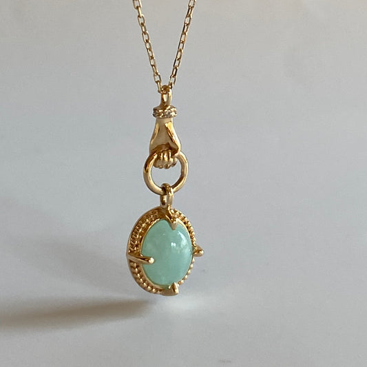 K10イエローゴールド アマゾナイトネックレス