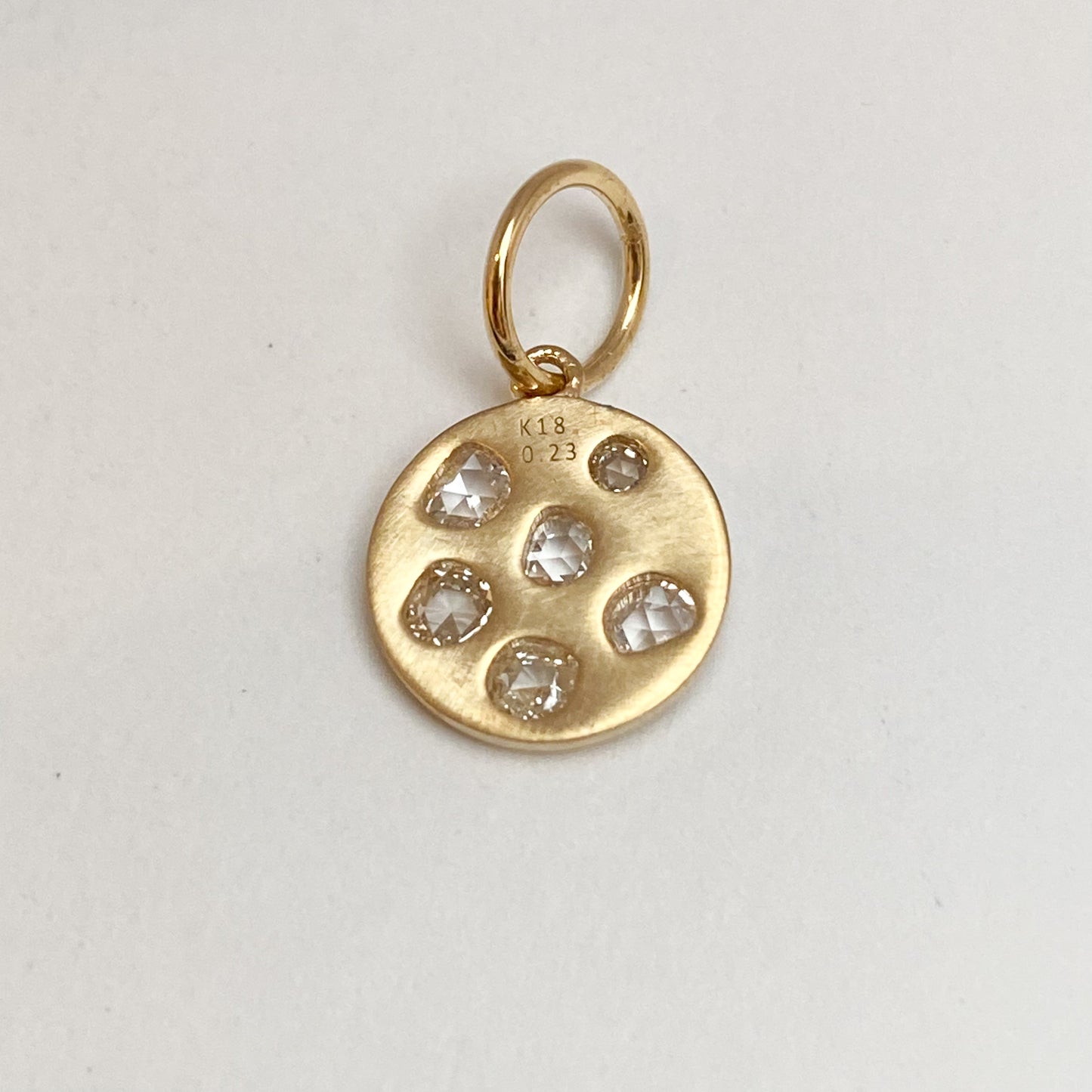 K18イエローゴールド ローズカットダイヤモンド0.23ctペンダントトップ