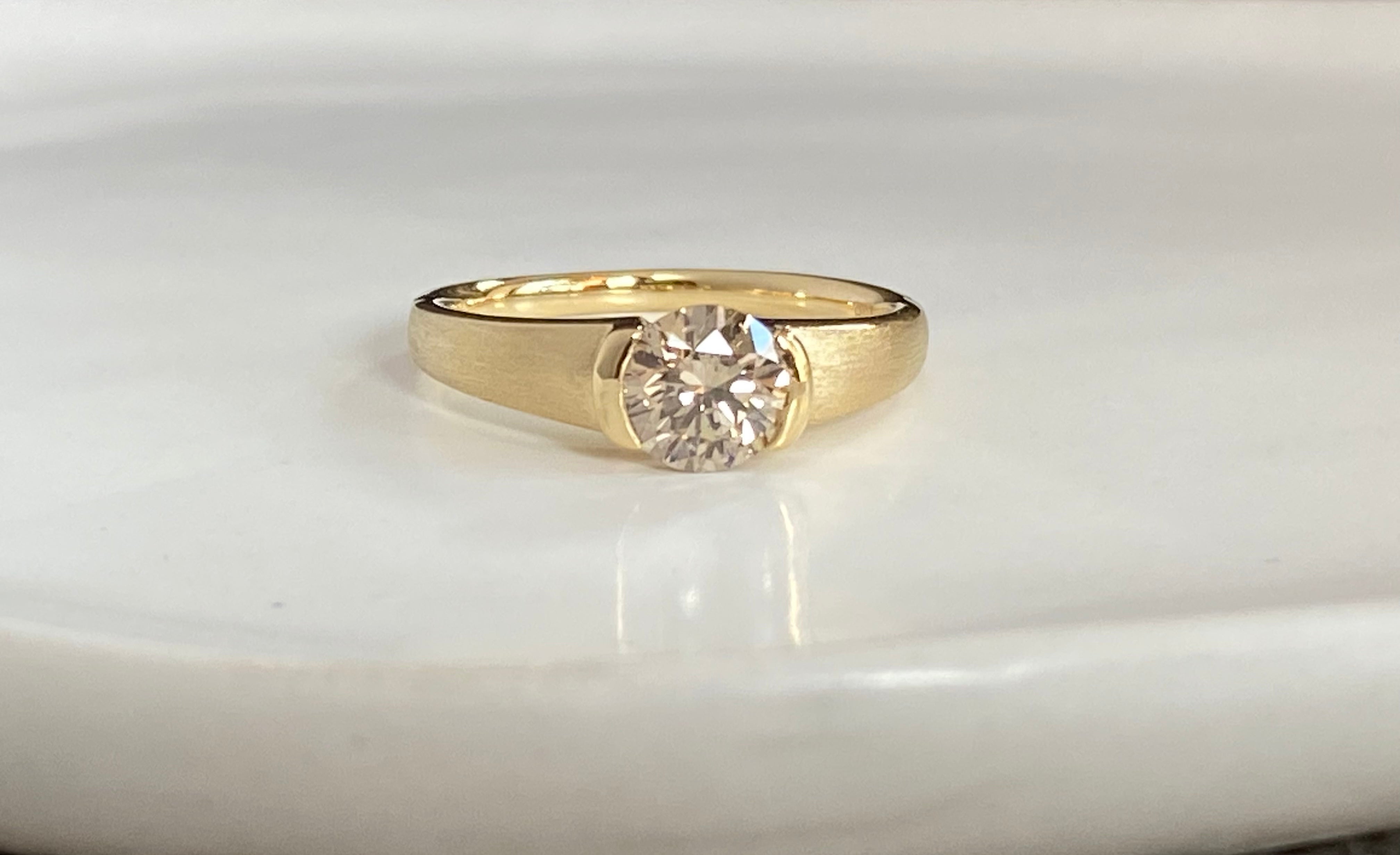 K18 ライトブラウンダイヤモンド　0.8ct リング