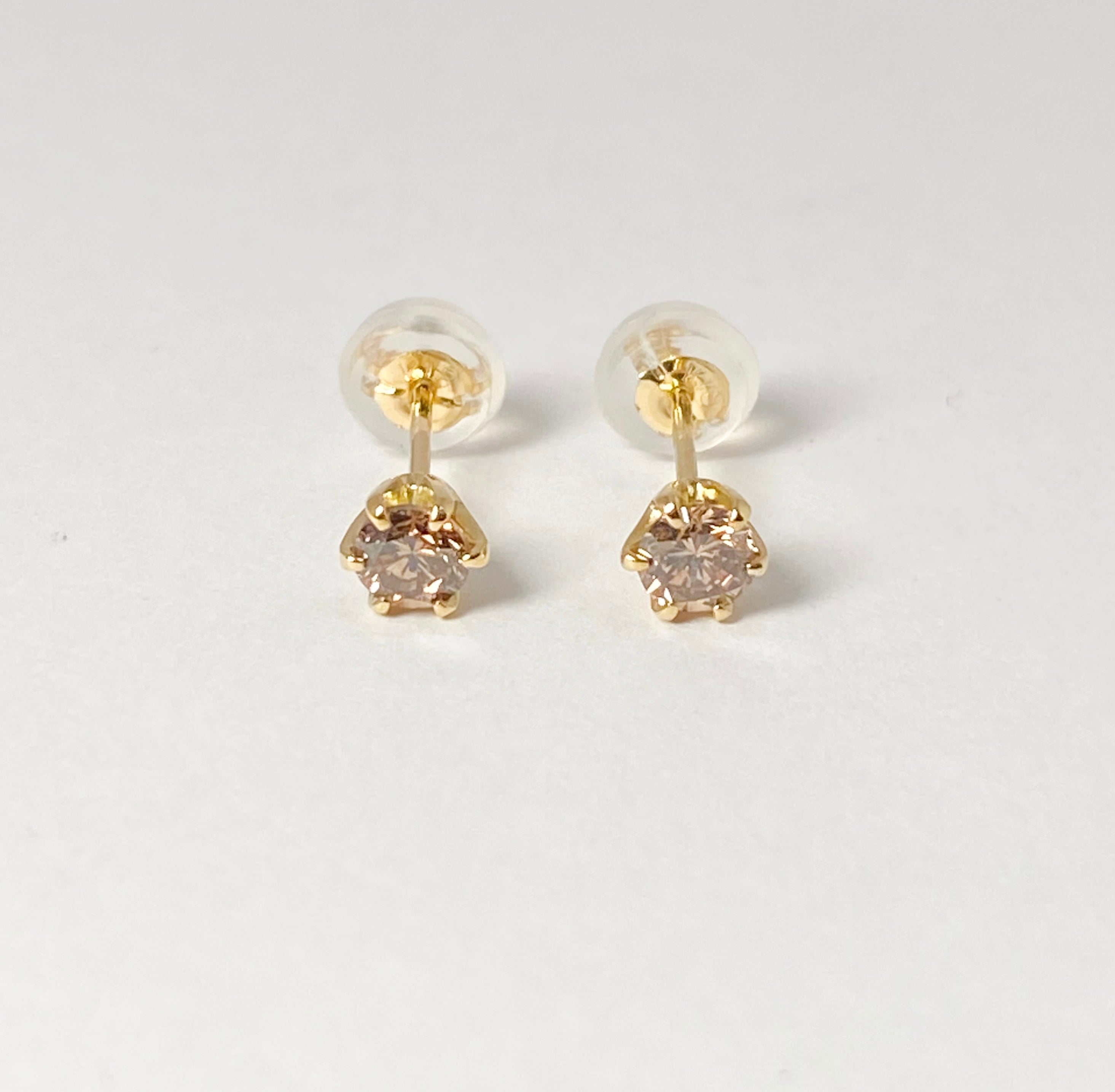 Aprile Bijoux Pt ローズカットダイヤモンド　0.24ctピアス K10 ローズカットダイヤモンド 軟骨ピアス・ボディピアス