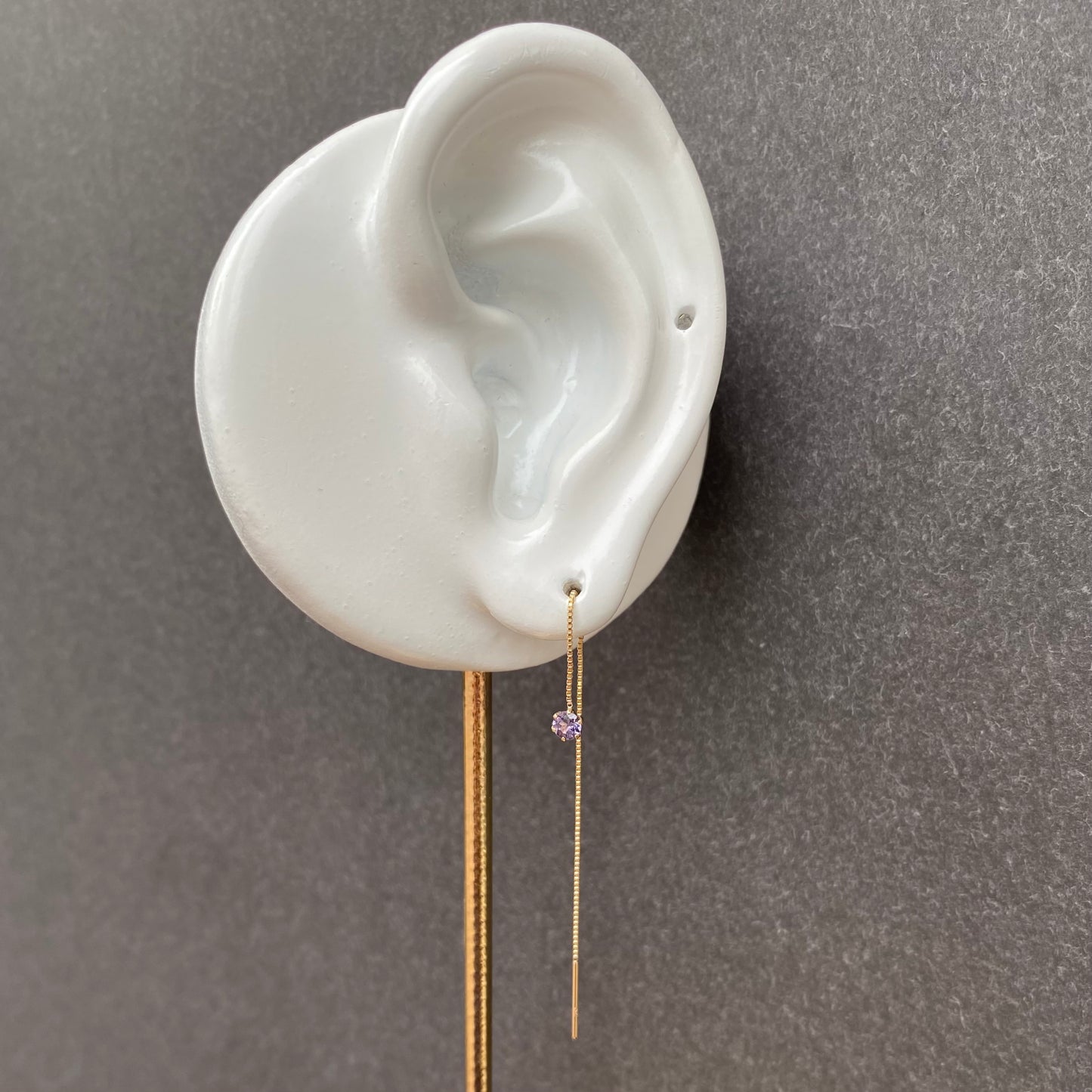 K18 パープルスピネルアメリカンピアス