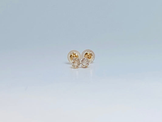 K10イエローゴールド ダイヤモンド0.04ctピアス
