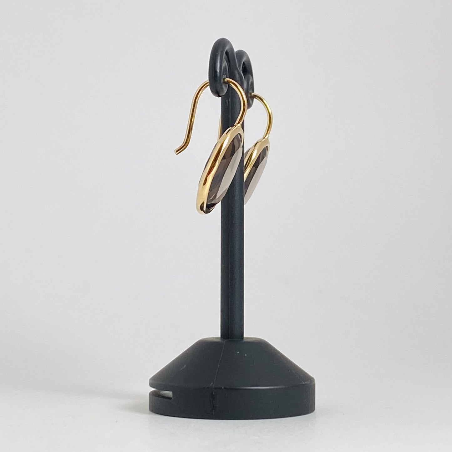 K10イエローゴールドスモーキークォーツピアス