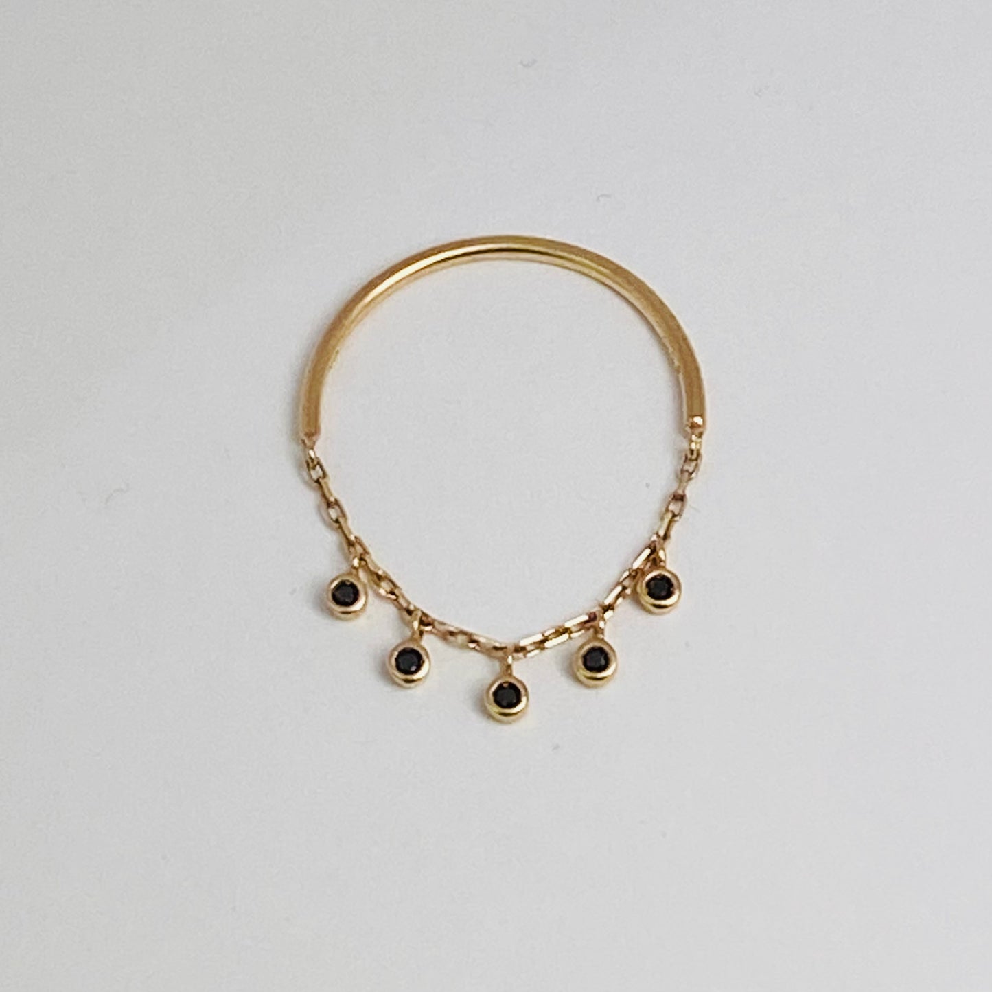 K10イエローゴールド　ブラックダイヤモンド0.02ctリング