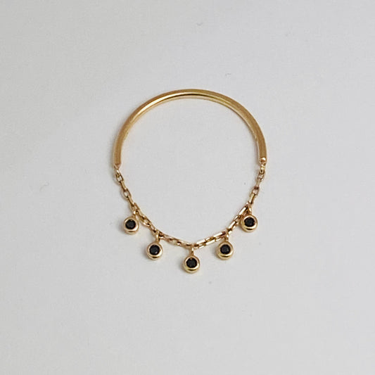 K10イエローゴールド　ブラックダイヤモンド0.02ctリング