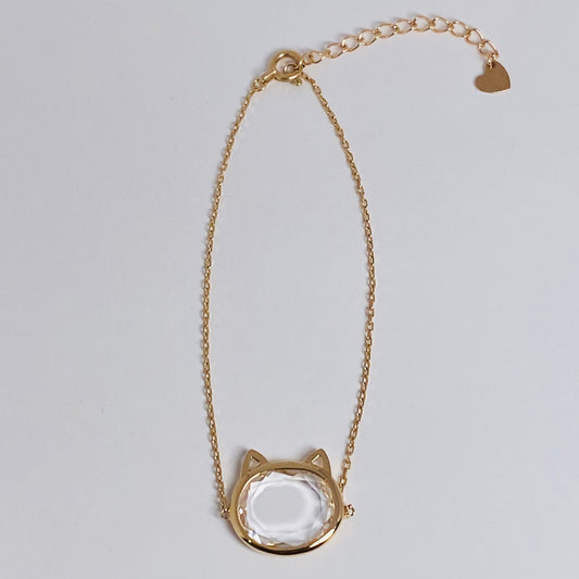 K10イエローゴールド 猫ブレスレット